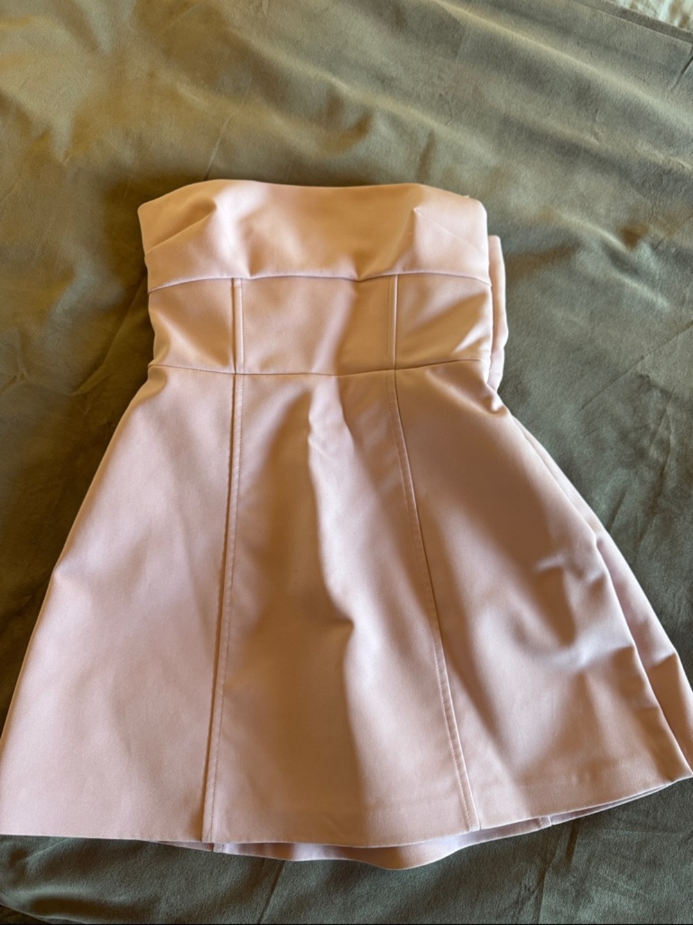 Zara Strapless Blush Pink Fit-and-Flare Dress